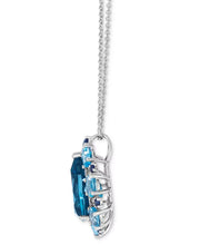 [14K] White Gold Multi-Gemstone (4-1/2 Ct. T.W.) & Nude Diamond (1/20 Ct. T.W.) Pear-Shape Necklace