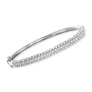 [18K, 0.75 Cttw] Gold Over Sterling Silver Diamond Bangle Bracelet