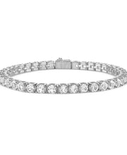 [1/10 Ct. T.W.] Sterling Silver Men's White Topaz Tennis Bracelet