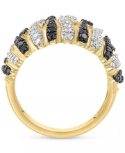 [14K, 3/4 Ct. T.W.] Gold Black & White Diamond Dome Statement Ring