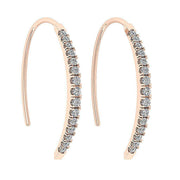 [14K, 0.40 Carat] Gold Open Hoops Earrings With Natural Diamonds