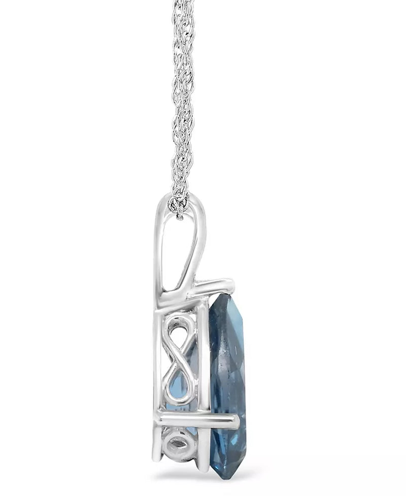 [14K, 3-5/8 Ct. T.W.] White Gold London Topaz Pendant