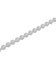 [14K, 5 Ct. T.W.] White Gold Diamond Halo Tennis Bracelet