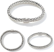 Sterling Silver Dot Collection Bracelet with Pusher Clasp