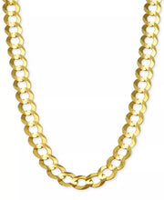 [14K, 7Mm] Gold 22" Open Curb Link Chain Necklace