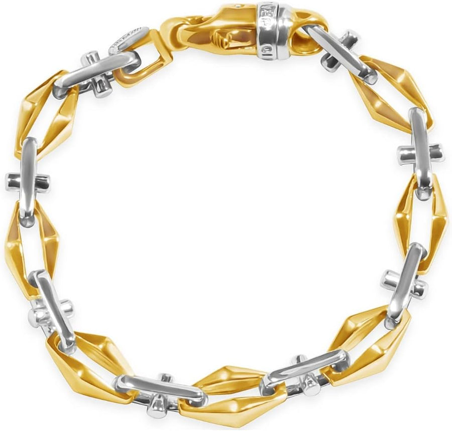 [14K] Gold Mens Link (48Gram) or Platinum (77Gram) 7-8.5Mm 9" Bracelet 