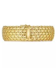 [14K] Gold Wide Mesh Link & Chain Bracelet