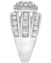 [14K, 3 Ct. T.W.] White Gold Diamond Round Multirow Cluster Ring