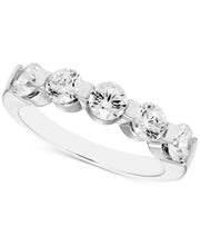 [14K, 1-1/2 Ct. T.W.] White Gold Five Stone Diamond Band