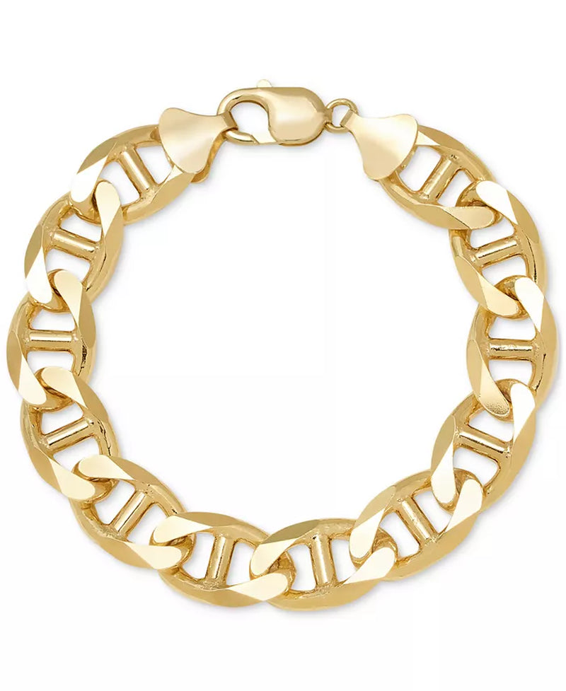 [14K] Gold-Plated Sterling Silver Men's Mariner Link Chain Bracelet