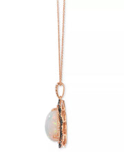 [14K] Strawberry Gold Neopolitan Opal (3-1/2 Ct. T.W.), Nude Diamond (1/4 Ct. T.W.) & Chocolate Diamond (1/3 Ct. T.W.) Necklace