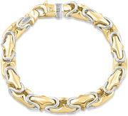 [14K] Gold Solid Byzantine (74Gram) or Platinum (143Gram) 8.7Mm 8.5" Link Bracelet 