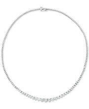 [14K, 15 Ct. T.W.] White Gold Diamond Fancy 17" Collar Tennis Necklace