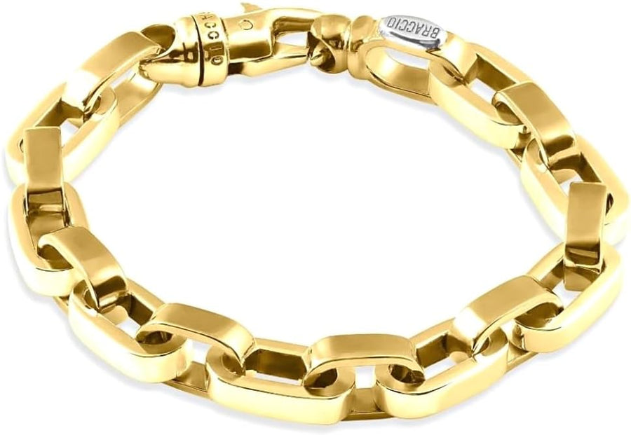 [14K] Fisher Gold (70Gram) or Platinum (99Gram) 9.5Mm 9.5" Link Bracelet 