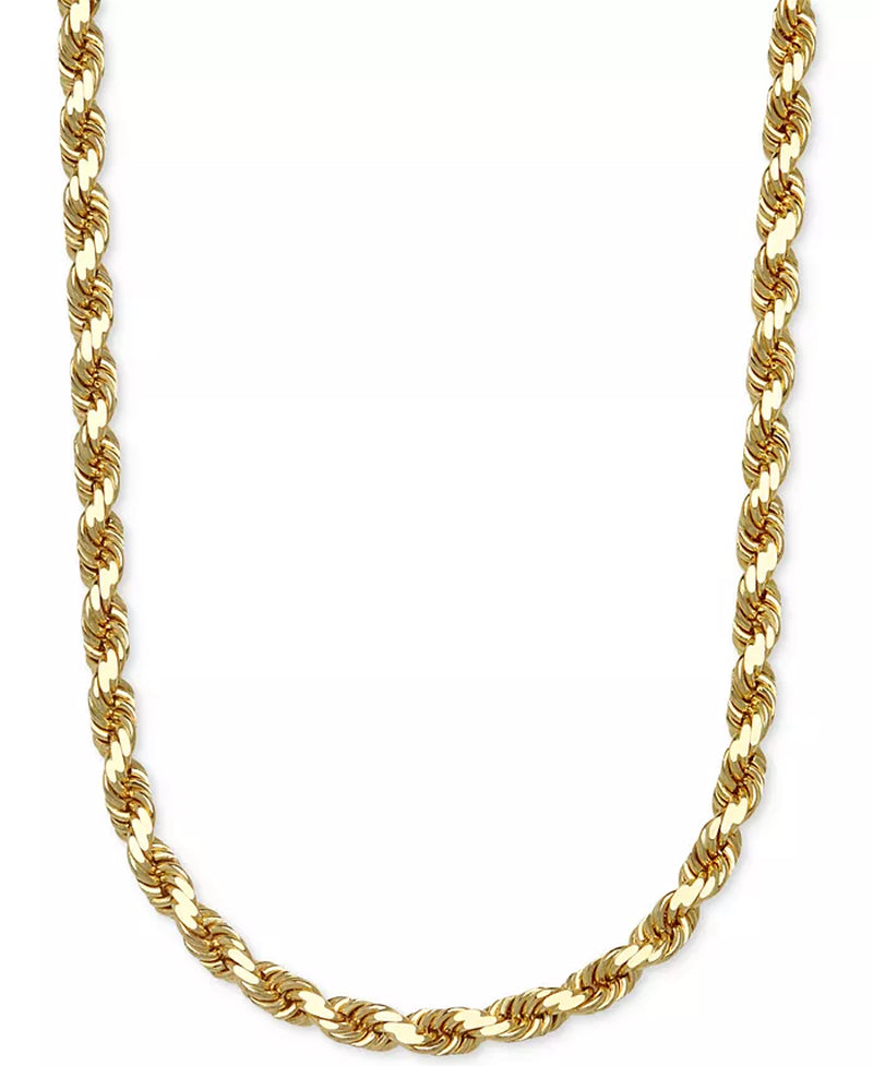 Rope Chain 20" Necklace 3.5Mm in 14K Gold