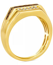 [14K, 5/8 Ct. T.W.] Gold  Chocolate Diamond & Nude Diamond Three Row Ring