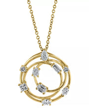 [14K, 5/8 Ct. T.W.] Gold Diamond Multi-Cut Multi-Circle 18" Pendant Necklace