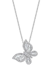 [14K, 5/8 Ct. T.W.] White Gold  Diamond Butterfly Pendant Necklace