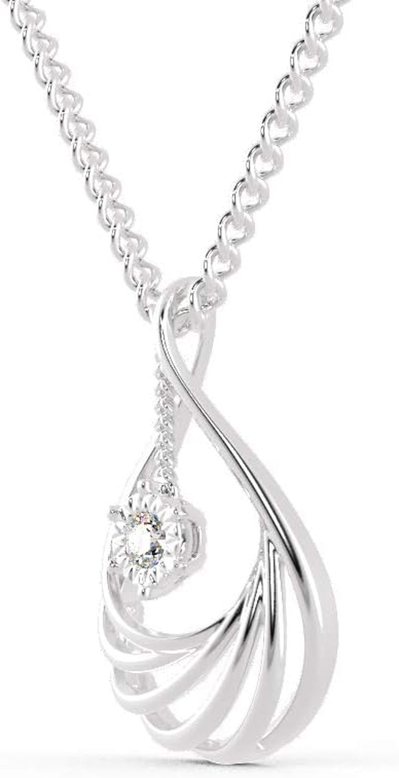 [14K, 18K, 0.1 Cttw] Solitaire Diamond Necklace With Natural Diamond Pendant Necklace