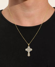 [18K, 1/2 Ct. T.W.] Gold-Plated Sterling Silver Diamond Cross Pendant Necklace