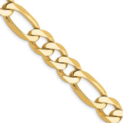 14K Yellow Gold 10Mm Flat Figaro Chain Necklace 26In Necklace for Men Women