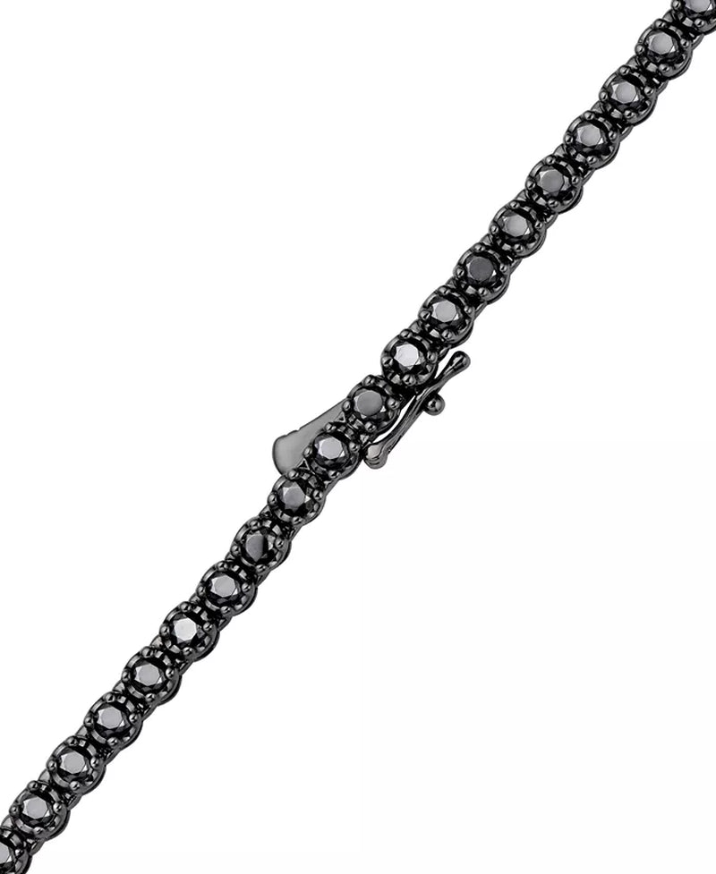 [12 Ct. T.W.] Black Rhodium-Plated Sterling Silver Mens Diamond 24" Necklace