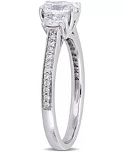 Diamond Oval Three Stone Engagement Ring (1-1/10 Ct. T.W.) in 14K White Gold