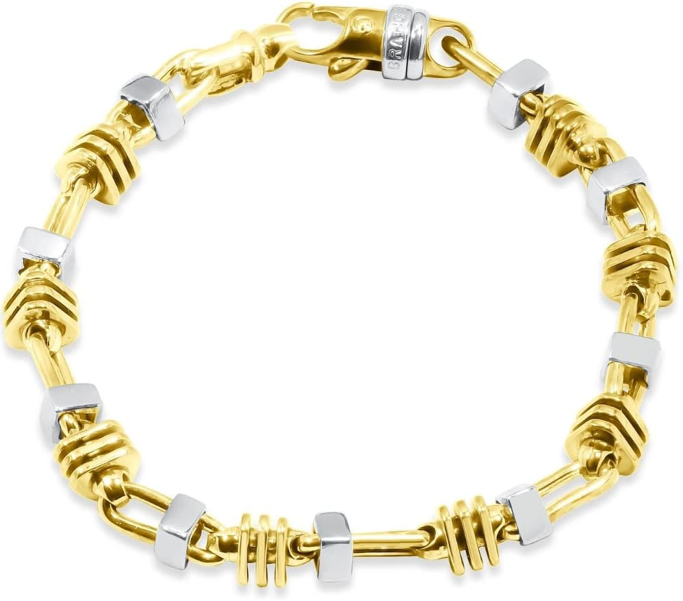 [14K] Gold Mens (54Gram) or Platinum (88Gram) 6-7Mm 9.25" Link Bracelet 