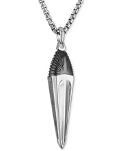 Sterling Silver-Plated Men's Damascus Sword Pendant