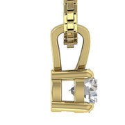 Solitaire Pendant Necklace I1 G 0.25Ct Natural Diamond Prong Set 14K Yellow Gold