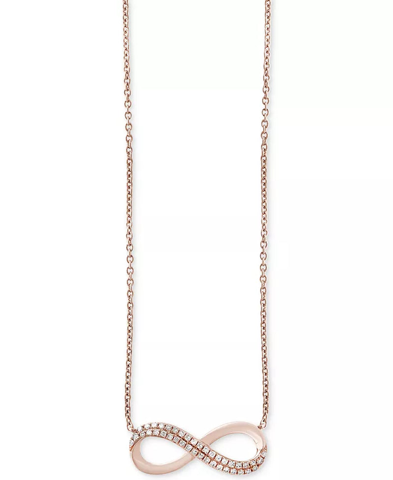EFFYÂ® Diamond Infinity Pendant Necklace (1/8 Ct. T.W.) in 14K Rose Gold