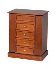 Thea Walnut 4 Drawer 2 Door Jewelry Organizer