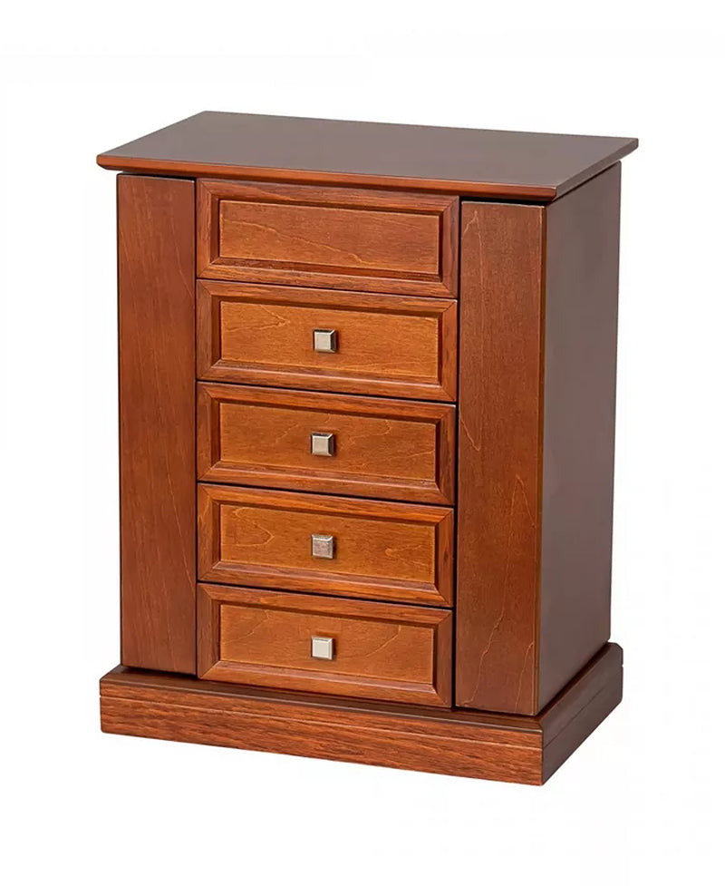 Thea Walnut 4 Drawer 2 Door Jewelry Organizer