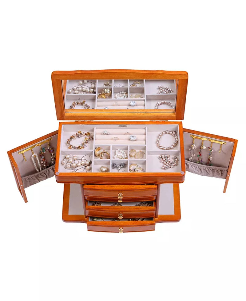 Timeless Oak  Finish Burlwood Jewelry Box