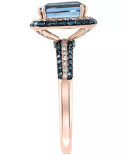 EFFY® London Blue Topaz (2-1/5 Ct. T.W.) & Diamond (1/2 Ct. T.W.) Statement Ring in 14K Rose Gold