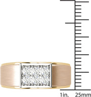 [14K, 1/2 Ctw] Gold Natural Diamonds Mens Wedding Band Ring