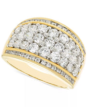 [14K, 2 Ct. T.W.] Gold Diamond Multi Row Wide Band Ring