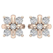 [14K, 0.30 Ct ] White Gold Genuine Diamond Fashion Studs Earrings