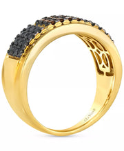 [14K, 5/8 Ct. T.W.] Men's Gold Chocolate Diamond & Blackberry Diamond Triple Cluster Ring