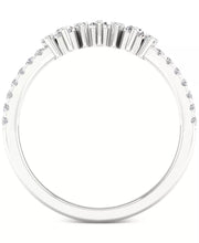 [14K, 1/3 Ct. T.W.] White Gold Diamond Baguette & Round Band