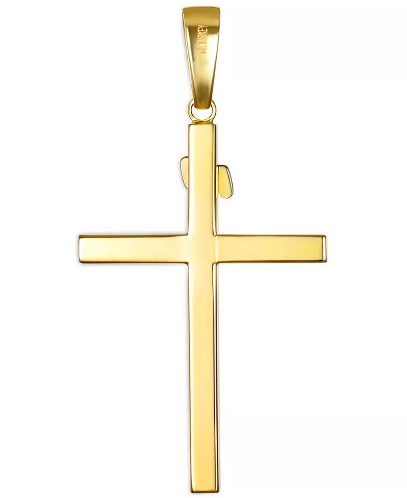 [14K] Two-Tone Gold & White Gold  Crucifix Pendant