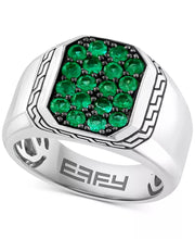 EFFY® Men'S Emerald (3/4 Ct. T.W.) Cluster Ring in Sterling Silver