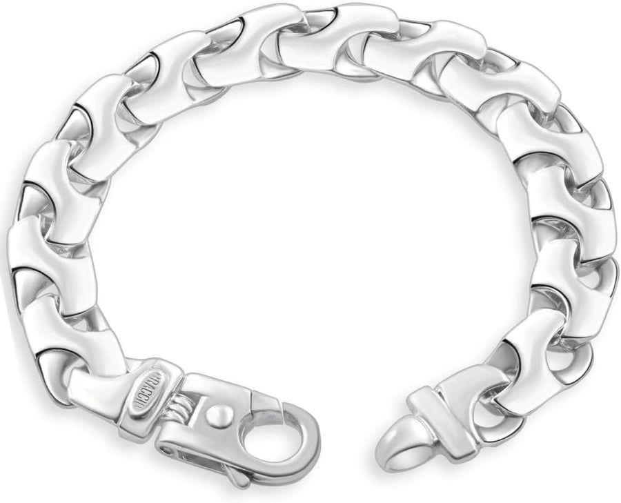 [14K] Gold Mens (77Gram) or Platinum (127Gram) 12Mm 8.5" Link Bracelet 