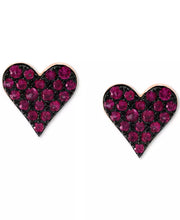 [14K, 1/3 Ct. T.W.] Gold EFFY® Sapphire or Ruby Pavé Heart Stud Earrings