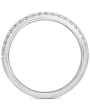 [1/4 Ct. T.W.] Platinum Diamond Half Circle Wedding Band