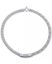 [3/4 Ct. T.W.] Sterling Silver Diamond Pavã© Dew Drop Bar Mesh Collar Necklace