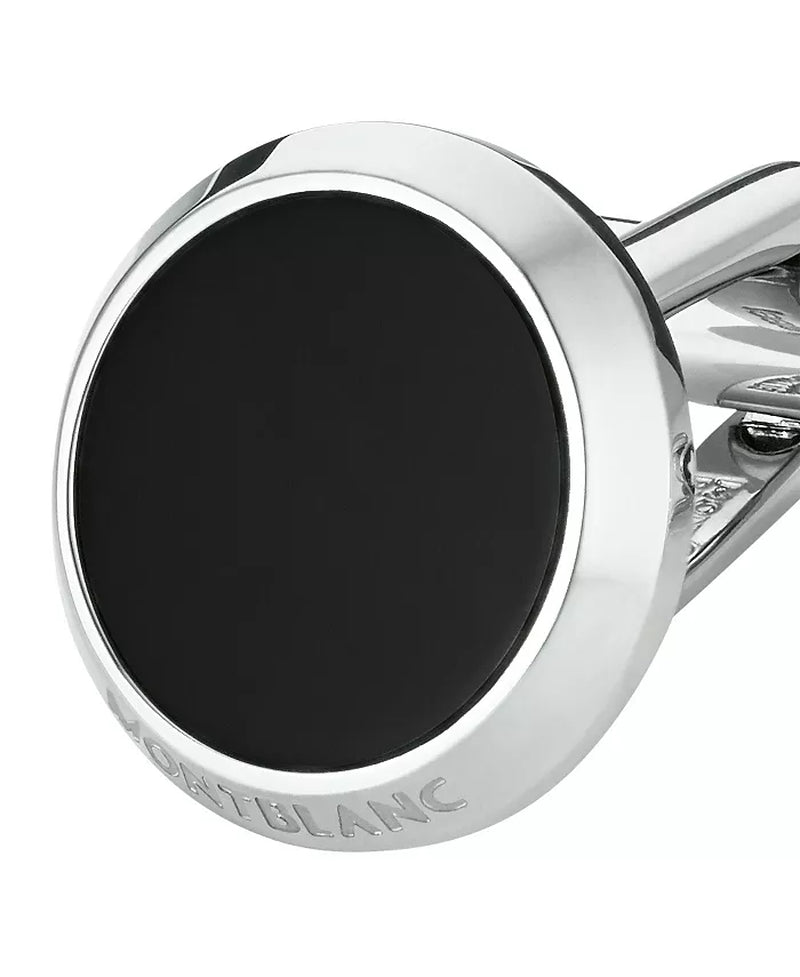 Mens Steel and Black Onyx Cufflinks