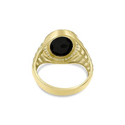 [10K] Yellow Gold Band & Black Oval Ring Band | Size10 Only