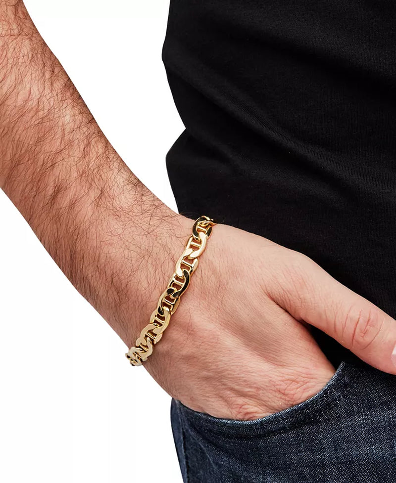 [10K] Gold Mens Mariner Link Chain Bracelet