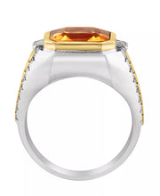 [14K] Gold-Plated Sterling Silver Citrine (5-1/10 Ct. T.W.) & White Topaz (1/10 Ct. T.W.) Ring